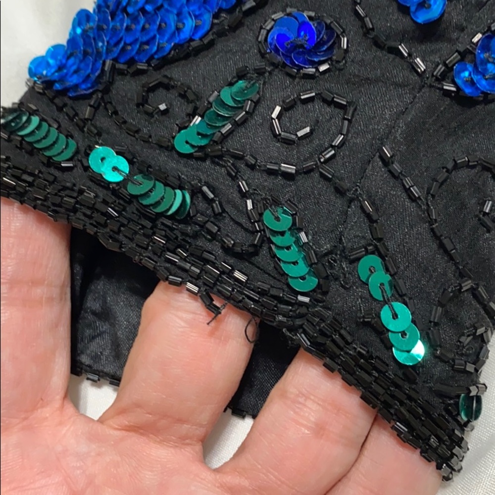 Vintage 80s Silk Sequin Blazer Jacket - Picture 12 of 12